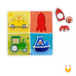Quebra  Cabeças de Encaixe Transporte, Cores e Formas