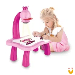 Mesa Projetora Para Desenhar Rosa Play e Learn Multikids
