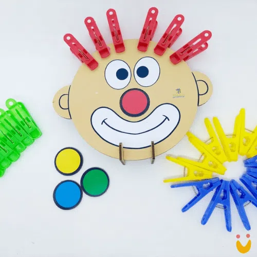Brinquedo-educativo-palhaço-cabelo-pregador-materiais-para-brincar-ludopia Palhaço - Cabelo Pregador - Imagem 1