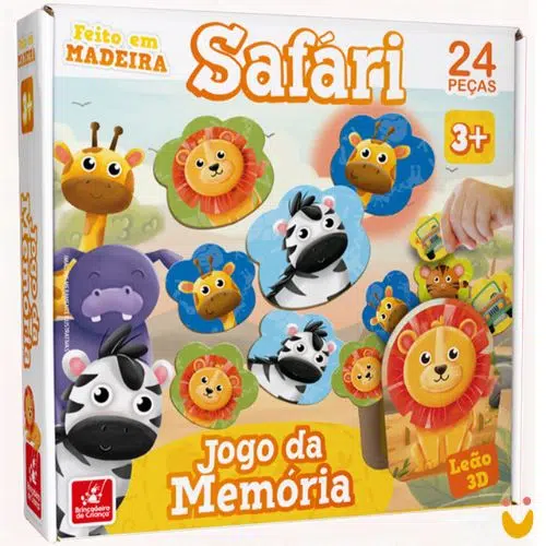 Brinquedo-educativo-jogo-da-memória-safari-ludopia-1 Jogo da memória Safari - Imagem 1