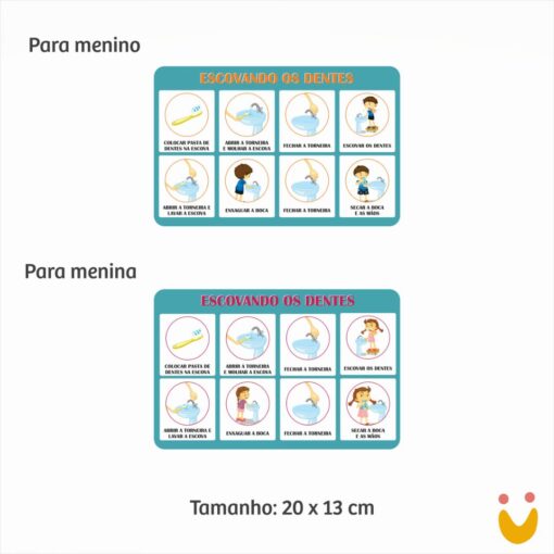 Adesivo Passo a Passo - Escovando os Dentes- Menino - Imagem 2