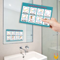 Adesivo Passo a Passo - Escovando os Dentes- Menino