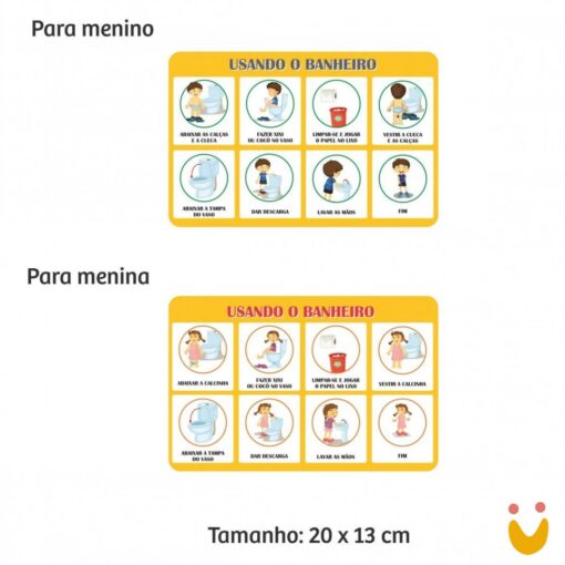 Adesivo Passo a Passo - Usando o banheiro - Menina - Imagem 3