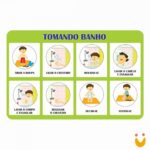 Adesivo Passo a Passo - Tomando Banho - Menino
