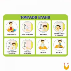 Adesivo Passo a Passo - Tomando Banho - Menino