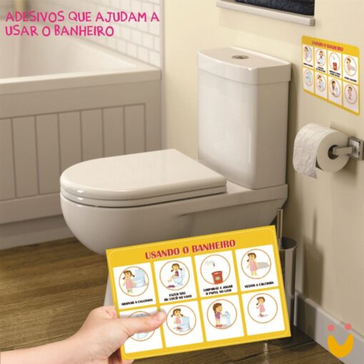 Adesivo Passo a Passo - Usando o banheiro - Menina - Imagem 2