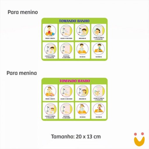 Adesivo Passo a Passo - Tomando Banho - Menina - Imagem 2