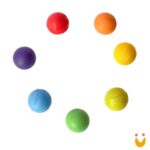 7 Bolas Médias de Madeira - Colorido