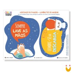 Adesivo Lembrete de Higiene - Dê a Descarga e Lave as Mãos