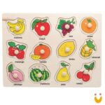 Encaixe divertido com pinos - Frutas