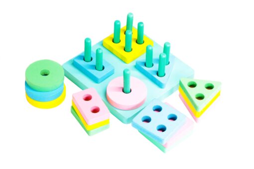 Encaixe divertido formas e cores sólidas - 17 peças - Imagem 2