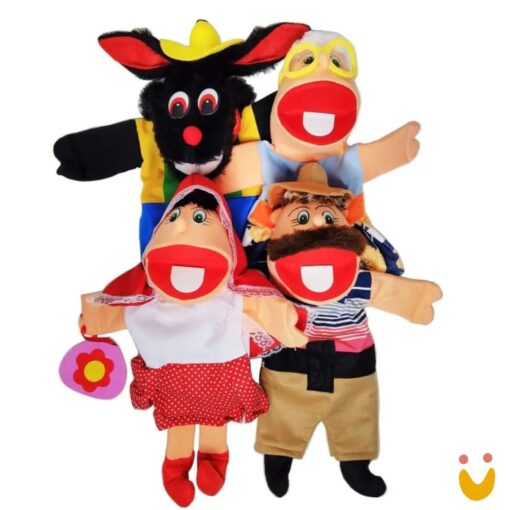 Brinquedo-educativo-kit-fantoches-chapeuzinho-vermelho-ludopia Kit Fantoches Chapeuzinho Vermelho - Imagem 1