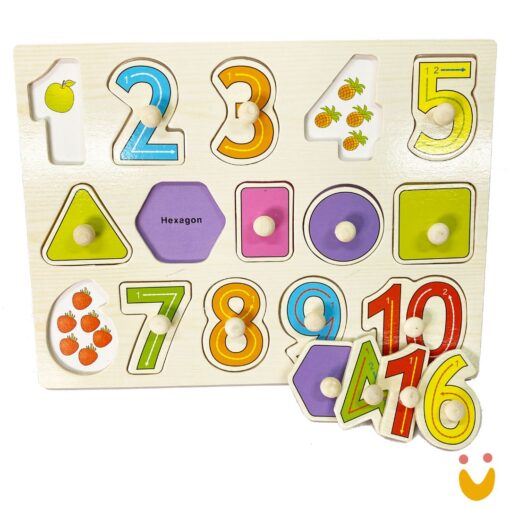 Encaixe divertido com pinos - números e formas - Imagem 2
