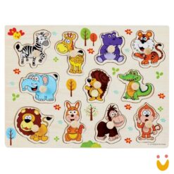 Encaixe divertido com pinos - selva