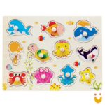 Encaixe divertido com pinos - Fundo do mar