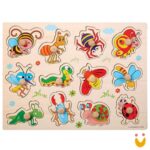 Encaixe divertido com pinos - insetos