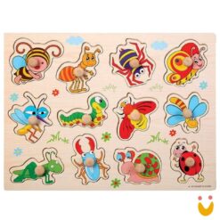 Encaixe divertido com pinos - insetos