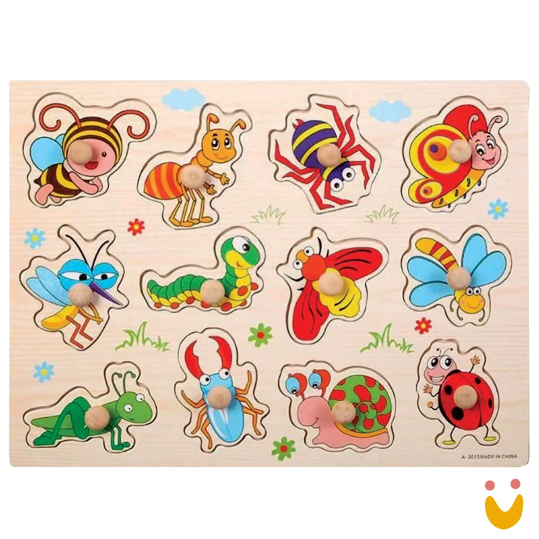 Brinquedo-educativo-encaixe-divertido-ludopia-3 Encaixe divertido com pinos - insetos - Imagem 1