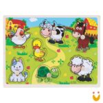 Encaixe divertido com pinos - fazenda