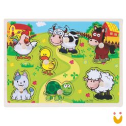 Encaixe divertido com pinos - fazenda