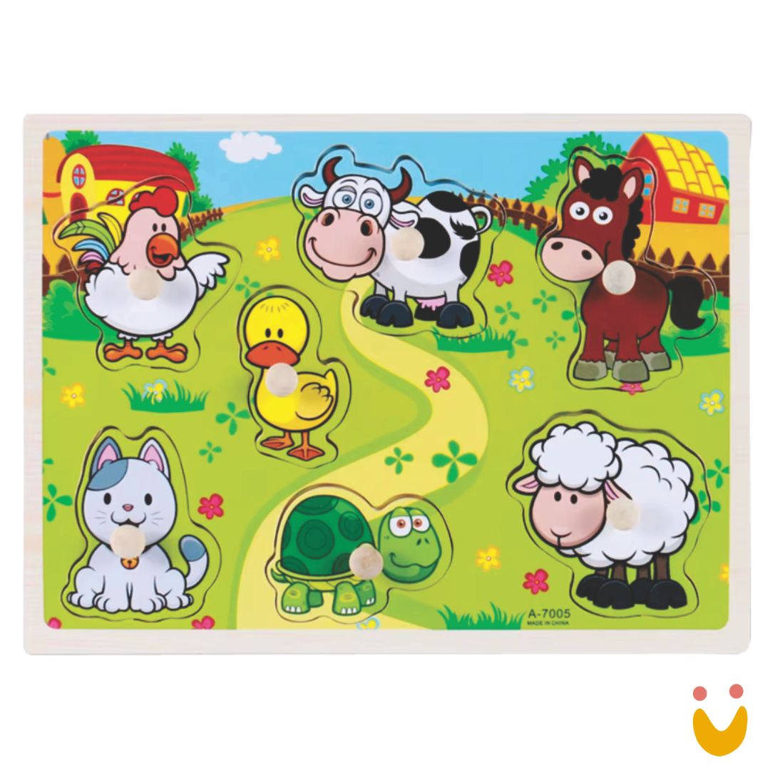 Brinquedo-educativo-encaixe-divertido-ludopia-4 Encaixe divertido com pinos - fazenda - Imagem 1