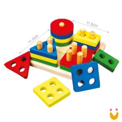 Encaixe divertido formas e cores sólidas - 17 peças