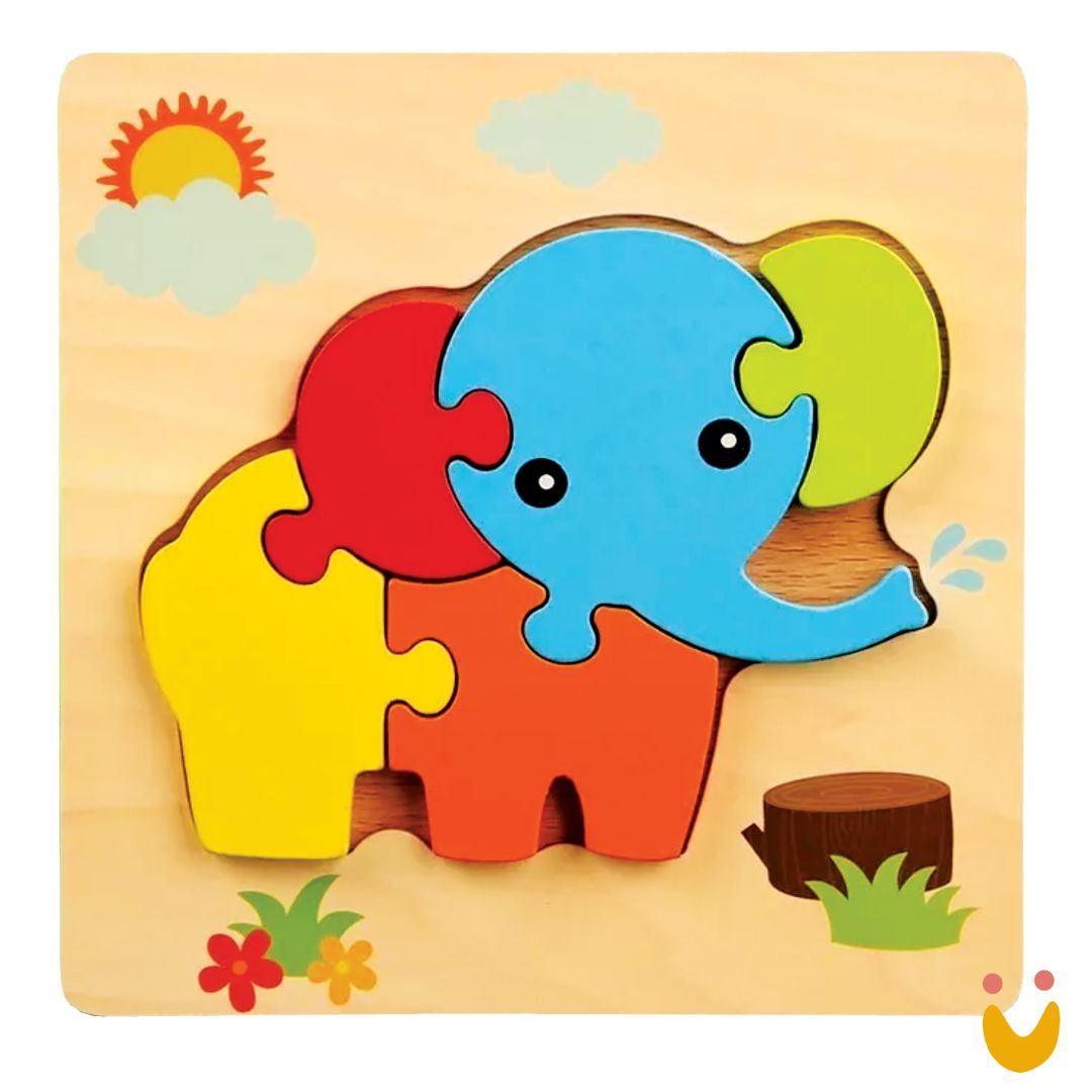 Brinquedo-educativo-quebra-cabeça-ludopia-9 Quebra cabeça Elefante - Imagem 1