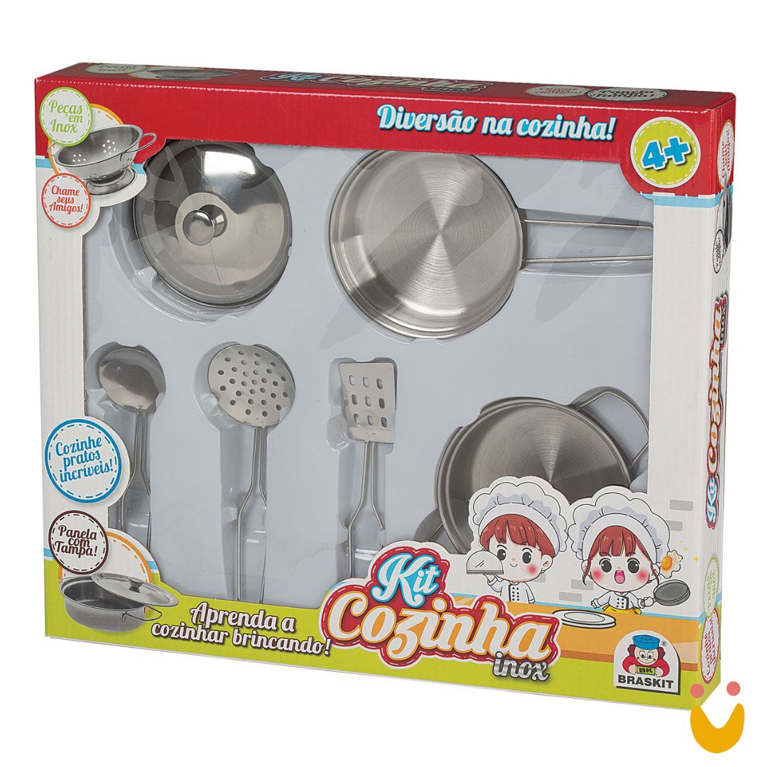 Brinquedo-educativo-kit-cozinha-inox-tacho-ludopia Kit cozinha Inox - Panela - Imagem 1