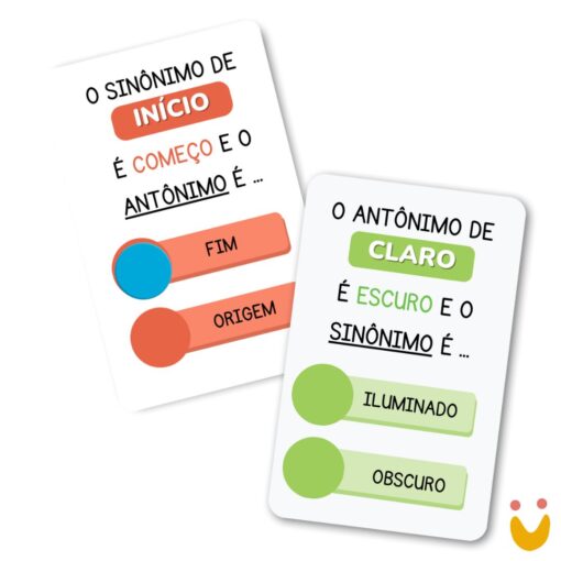 Cartas Educativas Sinônimo e antônimo - Imagem 2