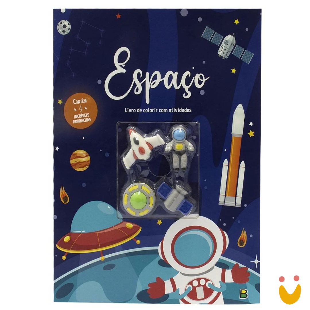 Livro-educativo-aventura-com-borrachas-ludopia-2 Livro Aventura com borrachas: espaço - Imagem 1