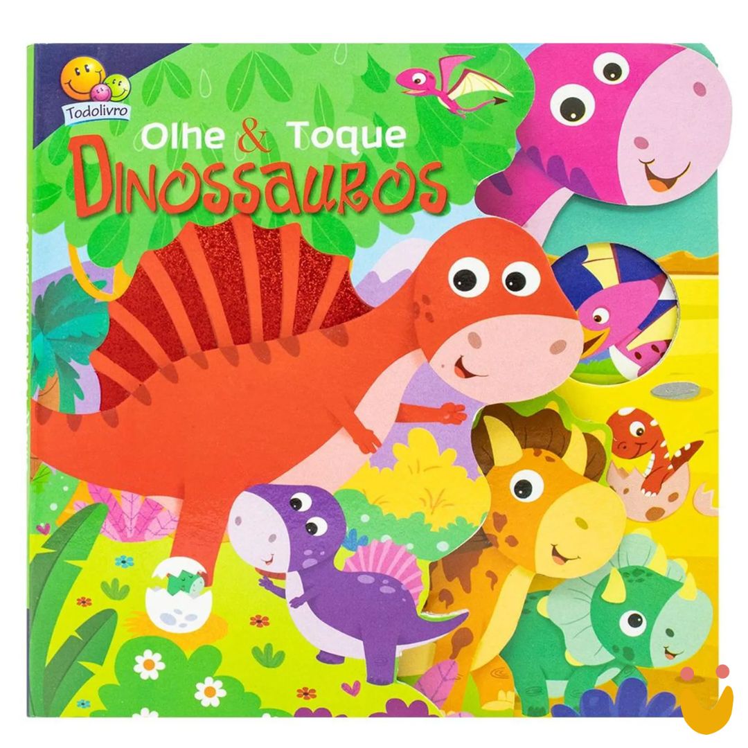 Livro-sensorial-olhe-toque-ludopia-4 Olhe e Toque! Dinossauros - Imagem 1