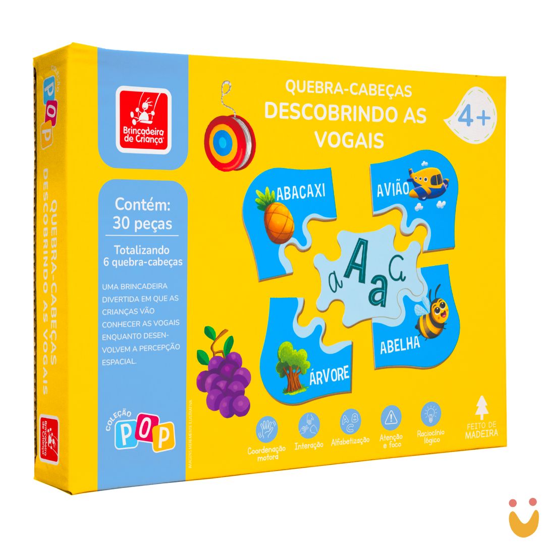 Brinquedo-educativo-vogais-ludopia Quebra cabeça Descobrindo vogais - Imagem 1
