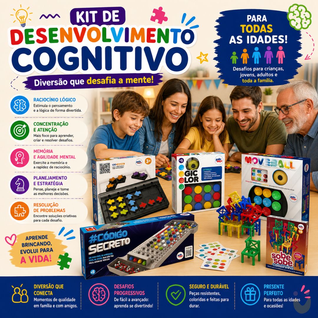 Brinquedo-educativo-kit-desenvolvimento-cognitivo-ludopia Kit Desenvolvimento Cognitivo - Imagem 1