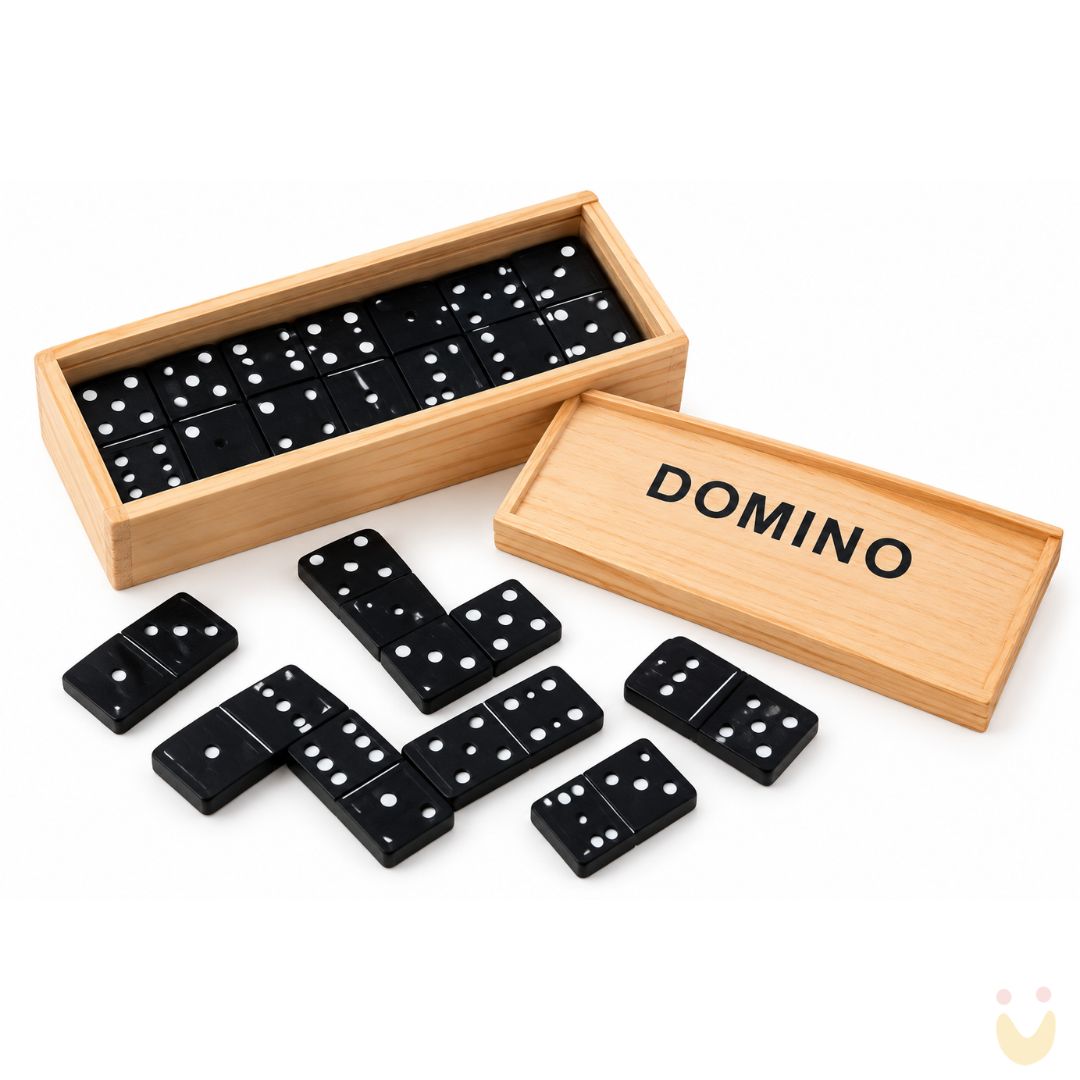 Brinquedo-educativo-domino-classico-ludopia Dominó com estojo de madeira - Imagem 1