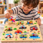 Encaixe divertido Transportes com pinos - Imagem 2