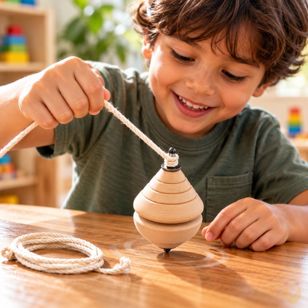Brinquedo-educativo-pião-de-madeira-ludopia Pião de madeira - Imagem 1