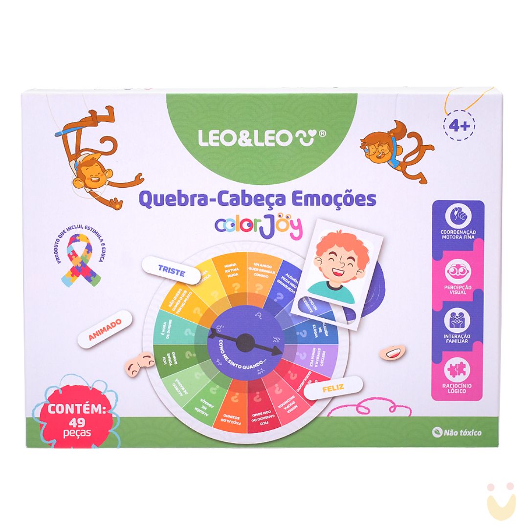 Brinquedo-educativo-quebra-cabeça-emoções-ludopia-3 Quebra Cabeça Emoções Color Joy - Imagem 1
